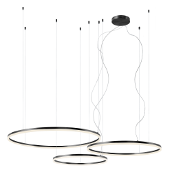 Pakabinamas LED šviestuvas orbit JUODAS 3 dimeriuojamas TRIAC CCT