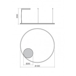Pakabinamas LED šviestuvas ORBIT BALTAS D100 dimeriuojamas TRIAC CCT kaina