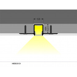 LED PROFILIS HIDE10 C4 PRIGLAISTOMAS, 1M, ANODUOTAS ALIUMINIS pigiau