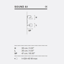 SIENINIS ŠVIESTUVAS SOUND A1 (įvairios spalvos) pristatymas
