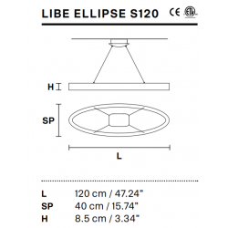 PAKABINAMAS LED šviestuvas LIBE ELLIPSE S120 (ĮVAIRIOS SPALVOS) pristatymas
