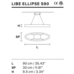 PAKABINAMAS LED šviestuvas LIBE ELLIPSE S90 (ĮVAIRIOS SPALVOS) pristatymas