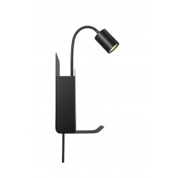 Sieninis šviestuvas ROOMI JUODAS su USB pristatymas