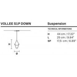 PAKABINAMAS LED šviestuvas VOLLEE S1P DOWN (ĮVAIRIOS SPALVOS) kaina