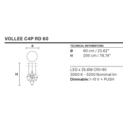 PAKABINAMAS LED šviestuvas VOLLEE C4P RD 60 (ĮVAIRIOS SPALVOS) pigiau