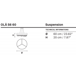 Pakabinamas šviestuvas Olà S6 60 (Įvairios spalvos) pristatymas
