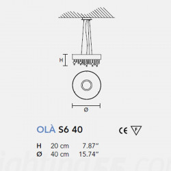 Pakabinamas šviestuvas Olà S6 40 (Įvairios spalvos) skubiai