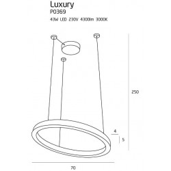 Pakabinamas LED šviestuvas Luxury 43W aukso spalvos dimeriuojamas pigiau