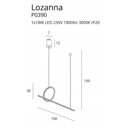 Pakabinamas LED šviestuvas Lozanna 18W AUKSO SPALVOS pigiau