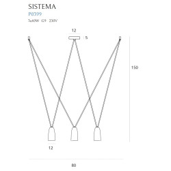 Pakabinamas šviestuvas Sistema 3 juodas internetu