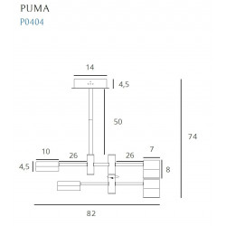 Pakabinamas šviestuvas Puma 4 AUKSO SPALVOS kaina