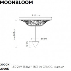 PAKABINAMAS LED ŠVIESTUVAS MOONBLOOM UP 16,8W JUODAS kaina