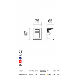 Įleidžiamas LED sieninis šviestuvas INNER 3W 3000K BALTAS 9638 pigiau