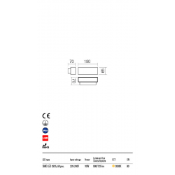 SIENINIS LED ŠVIESTUVAS PLANIT 10W BALTAS
