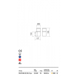 SIENINIS LED ŠVIESTUVAS POD 7W 3000K