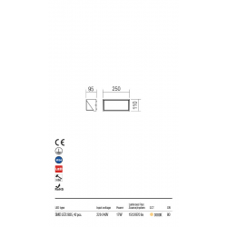 Sieninis LED šviestuvas SPECTRA 17W 3000K PILKAS kaina
