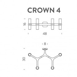 Sieninis šviestuvas Crown Wall 4 (įvairios spalvos) kaina
